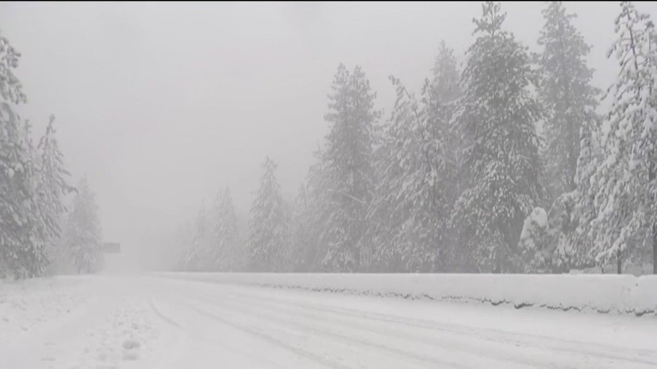 Blizzard conditions force highway closures in the Sierra Nevada