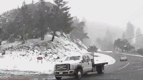 Rare snowfall and freeze warning in Napa Valley leads to closed roads and power outages