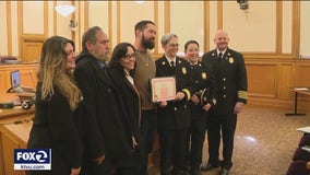 Hero honored for rescuing elderly couple from burning building in San Francisco