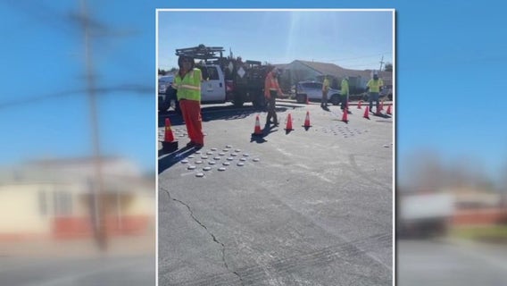 Raised 'Botts Dots' installed in San Lorenzo to prevent sideshows