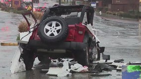 4-vehicle crash with injuries appears to be weather related, fire officials say