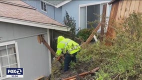 Rain causes crumbling hillside in Santa Rosa