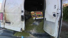 Burned out van, filled with marijuana, left in residential Santa Rosa street