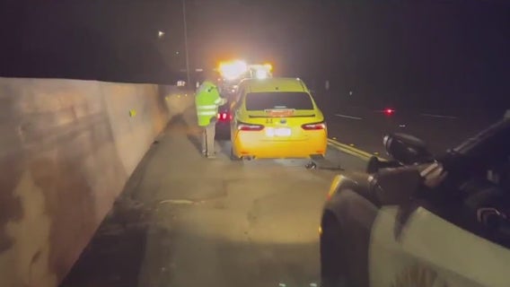 Driver arrested, stolen taxi crashes in Menlo Park after police chase