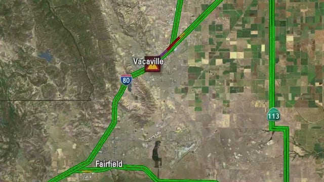 Woman dies after being hit by semi-truck on I-80 in Vacaville: CHP