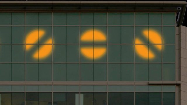Hidden message atop Adobe headquarters in San Jose