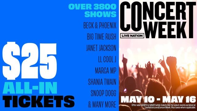 Live Nation selling concert tickets for only $25 for limited time