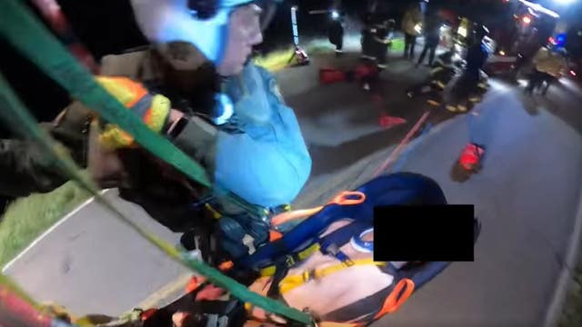 Driver rescued after plunging over Marin County cliff: video