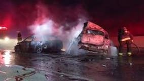 Series of I-80 crashes cause fiery mess in Contra Costa County