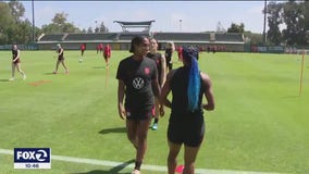 U.S. Women's National Team practices at Stanford before sendoff game in San Jose