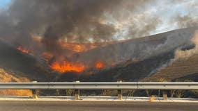 Crews contain 55-acre fire along I-580 in Altamont Pass