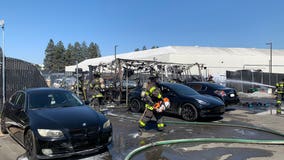 Several cars burned after RV catches fire in San Jose