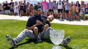 Video: Steph Curry swoops up son Canon after Celebrity Golf clutch win