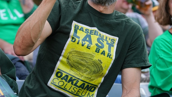 Bay Bridge Series: A's fans get Giants fans to join 'sell the team' protest