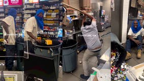 7-Eleven workers beat would-be robber with stick until suspect starts crying