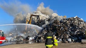 Debris pile sparks fire at Oakland recycling yard near port