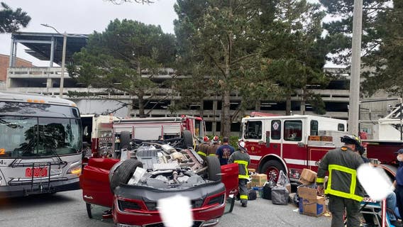 San Francisco fire officials help SFSU student move in after grandparents roll car