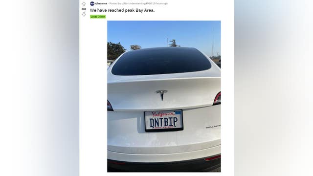 'We have reached peak Bay Area:' Tesla licence plate reads DNTBIP