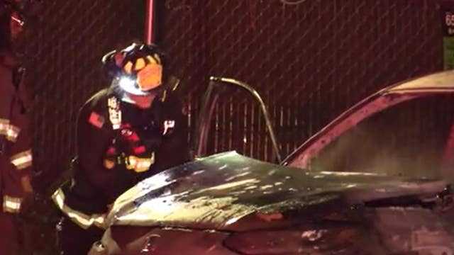 Oakland crews pull out person 'fully engulfed in flames' from car