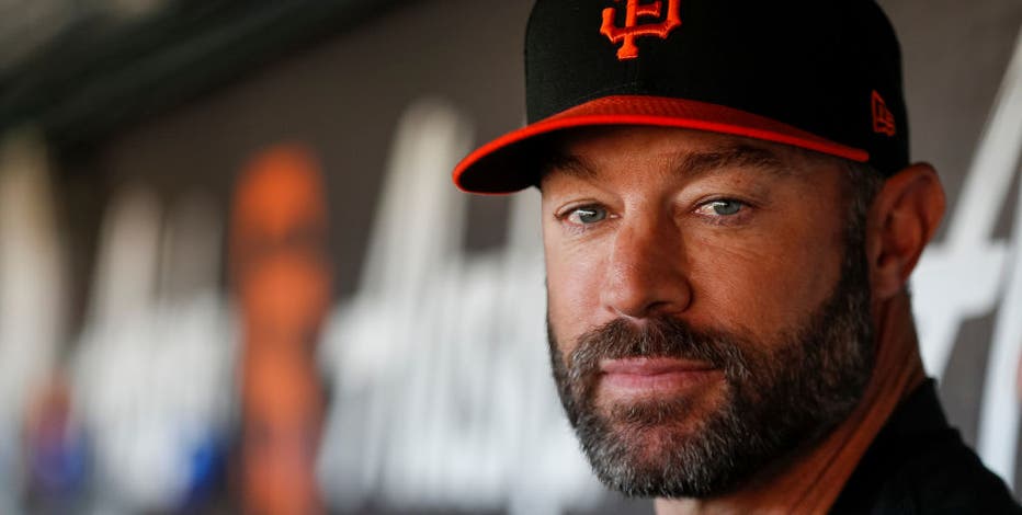 Manager Gabe Kapler of the San Francisco Giants looks on while News  Photo - Getty Images