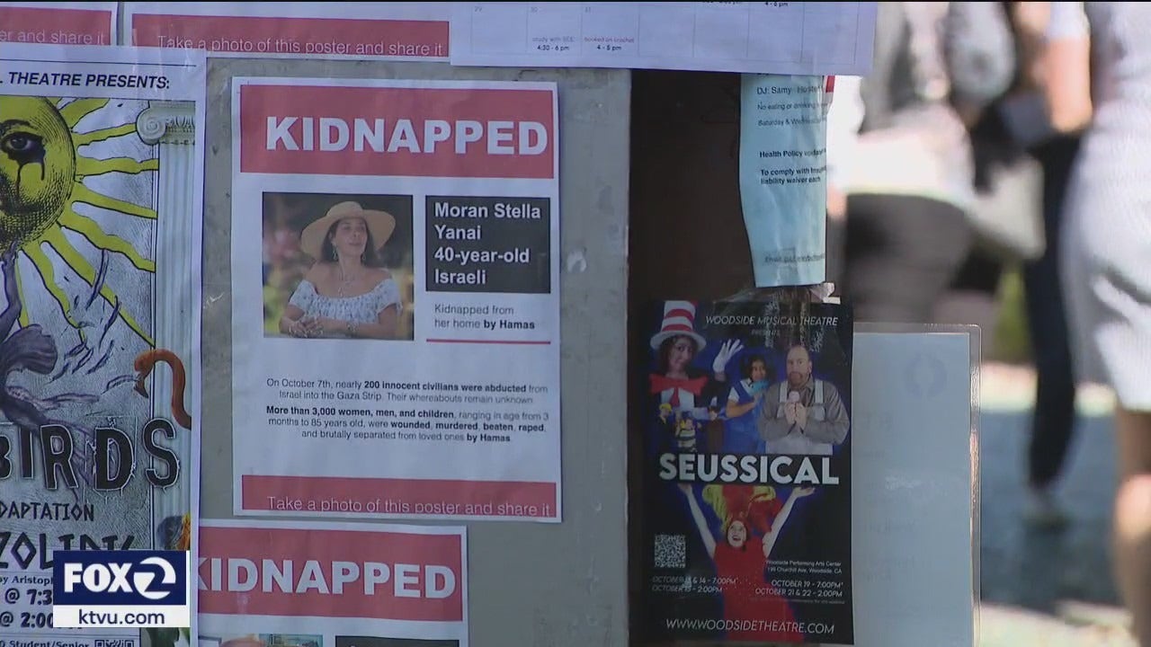 艺术家们在湾区张贴的病毒式“Kidnapped in Israel（在以色列被绑架）”海报项目引起轰动