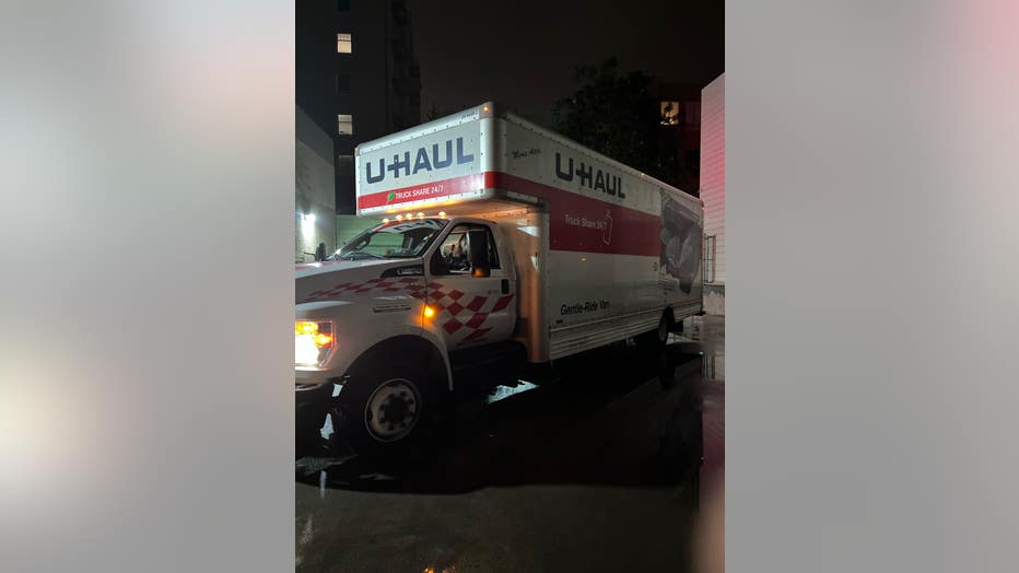 This is a photo of the U-haul rental truck that was stolen.