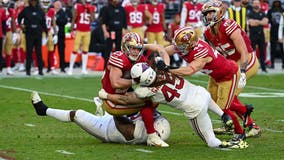 McCaffrey scores 3 TDs and 49ers clinch NFC West with 45-29 rout of Cardinals for 6th straight win