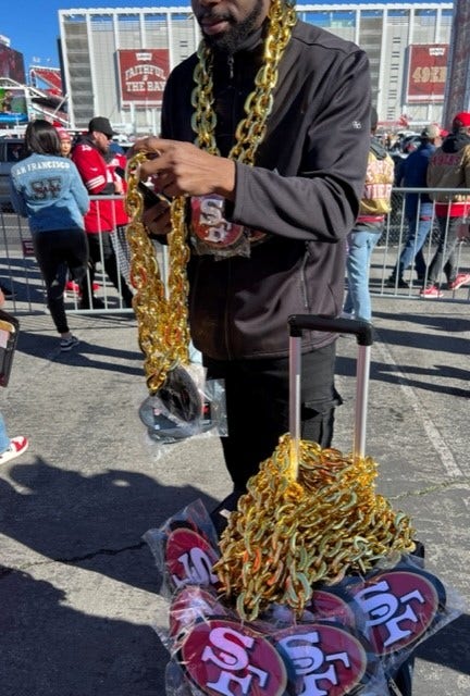 Niners fans tailgate at last game of the season at Levi's Stadium
