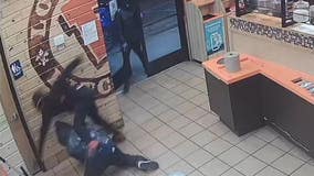 Police look for '3 stooges' caught on video slipping and falling during armed robbery