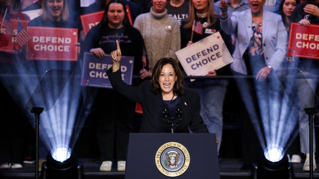 Vice President Kamala Harris touches down in San Jose, greeted by pro-Palestinian protests
