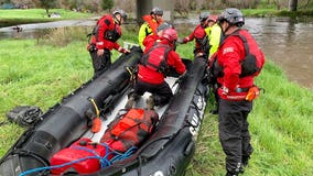 People, dogs and puppies rescued from Guadalupe River in San Jose