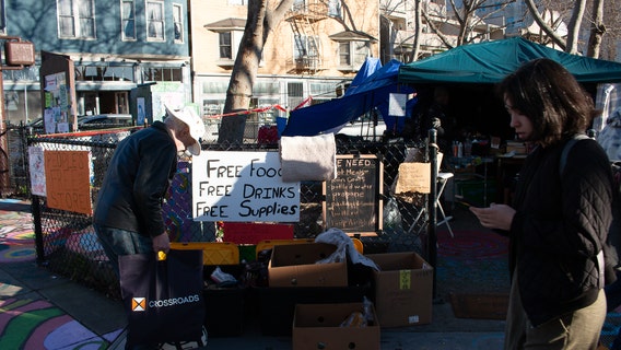 Berkeley's People's Park protesters dismantle 'free store,' organize pop-up resource