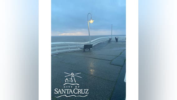 Santa Cruz Wharf damaged, after being battered by storm