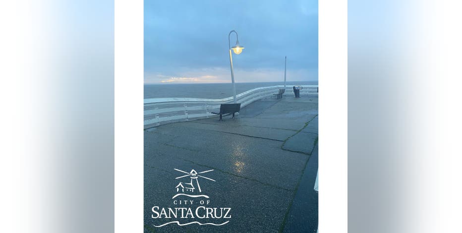 Santa Cruz Wharf damaged, after being battered by storm