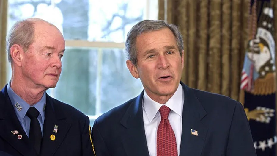 NYC firefighter who stood with President George W Bush at Ground Zero ...