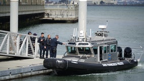 Man swings golf club at people along San Francisco pier, jumps in bay