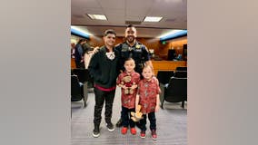 Adoption celebration: Vacaville officer reunites with 3 children he found living in 'horrific' conditions