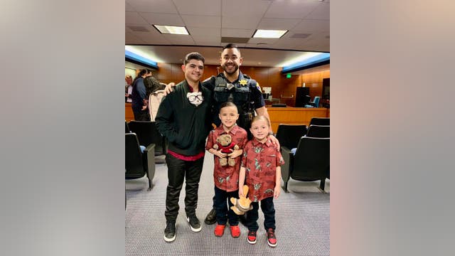 Adoption celebration: Vacaville officer reunites with 3 children he found living in 'horrific' conditions