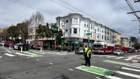 Car driver crashes into building on San Francisco's Valencia Street, no injuries