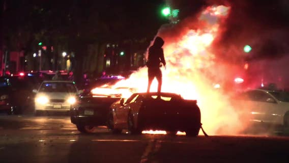 Cars set on fire at multiple Oakland sideshows