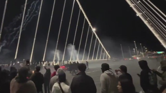 Bay Area sideshow mayhem leaves spectator injured, police cruiser damaged