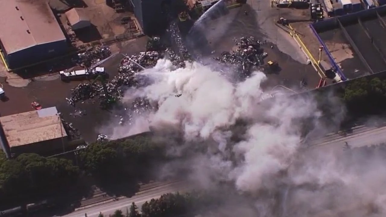 Fire Erupts at Redwood City Metal Recycling Facility