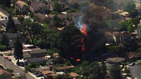 Roaring flames rip through Hayward neighborhood