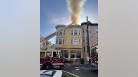 San Francisco firefighters battle flames at 3-story building in Nob Hill neighborhood