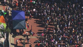 'All out for Rafah' rally at UC Berkeley's Sproul Plaza