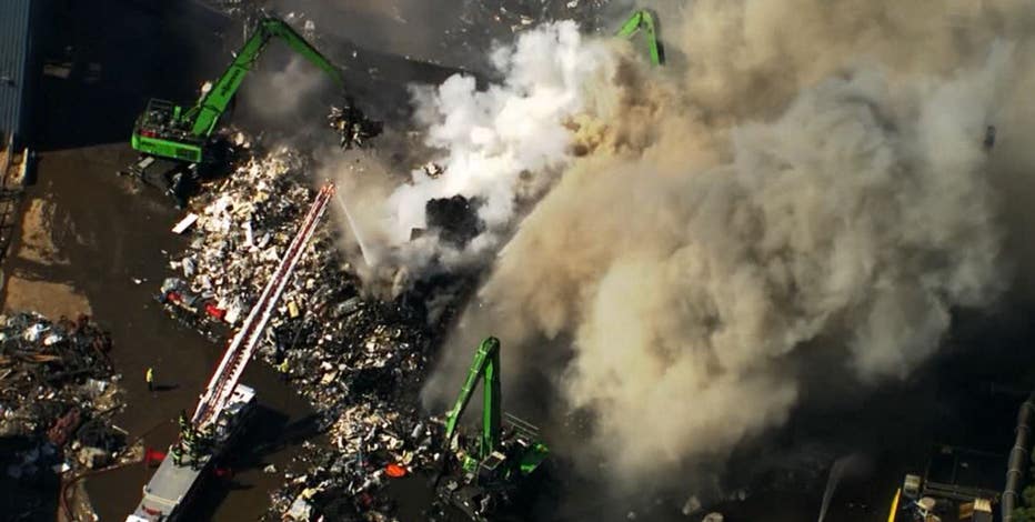Pile of cars sparked fire at Redwood City scrap metal facility