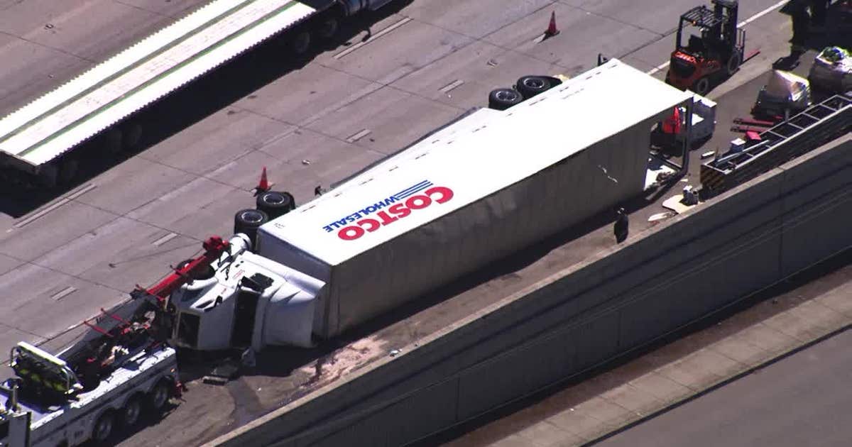 Overturned Costco big rig blocks traffic on I-580 in Dublin | KTVU FOX 2