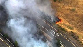 San Jose grassfire breaks out along highway