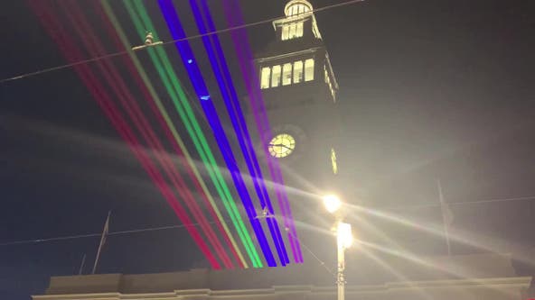 San Francisco lights up world's largest Pride 'flag'