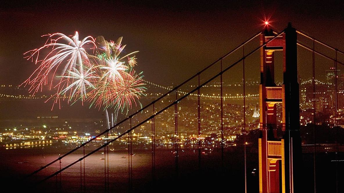 Golden Gate Bridge July 4 historic fireworks display